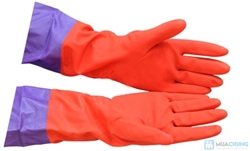 Găng tay cao su chống axit màu đỏ